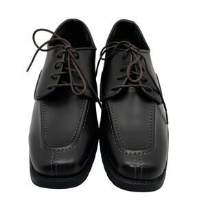 Jean Yves Stanford Brown Upper Square Toe Derby Men 10.5M Dress Shoes*